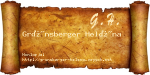 Grünsberger Heléna névjegykártya